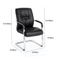 Mid Back Task Chair Black Leather Fixed Arm Office Chair with Steel Base Clearhalo 'furn' 'furn_office_chair' 'Furniture' 'Office Chairs' 'Office Furniture' 'office_chair' 5591935