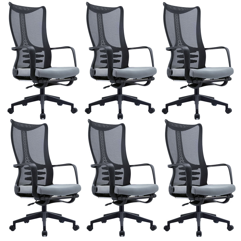 Sedia a maglia posteriore a mezzina sedia da ufficio a braccio fisso con cornice in nylon con ruote