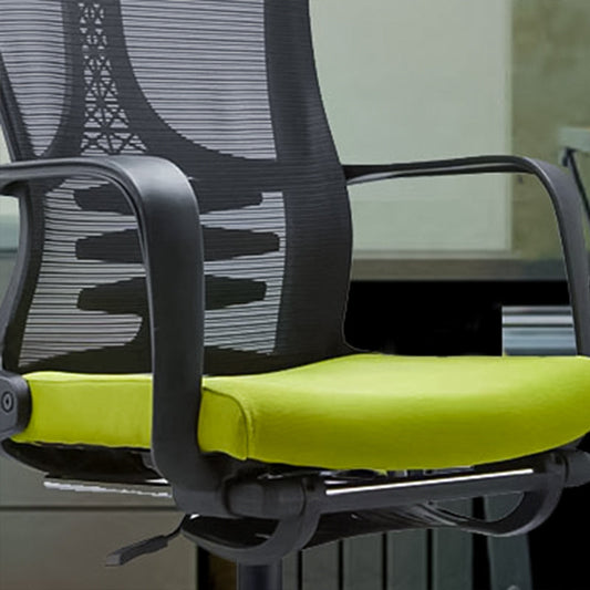 ミッドバックメッシュタスクチェアナイロンフレーム固定腕のオフィスチェア付きホイール付き