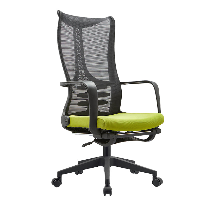 Mid Back Mesh Task Chair Nylon Frame Fixed Arm Office Chair with Wheels