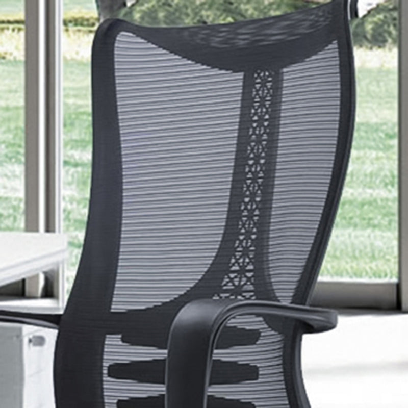 Sedia a maglia posteriore a mezzina sedia da ufficio a braccio fisso con cornice in nylon con ruote