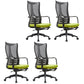 Mid Back Mesh Task Chair Nylon Frame Fixed Arm Office Chair with Wheels