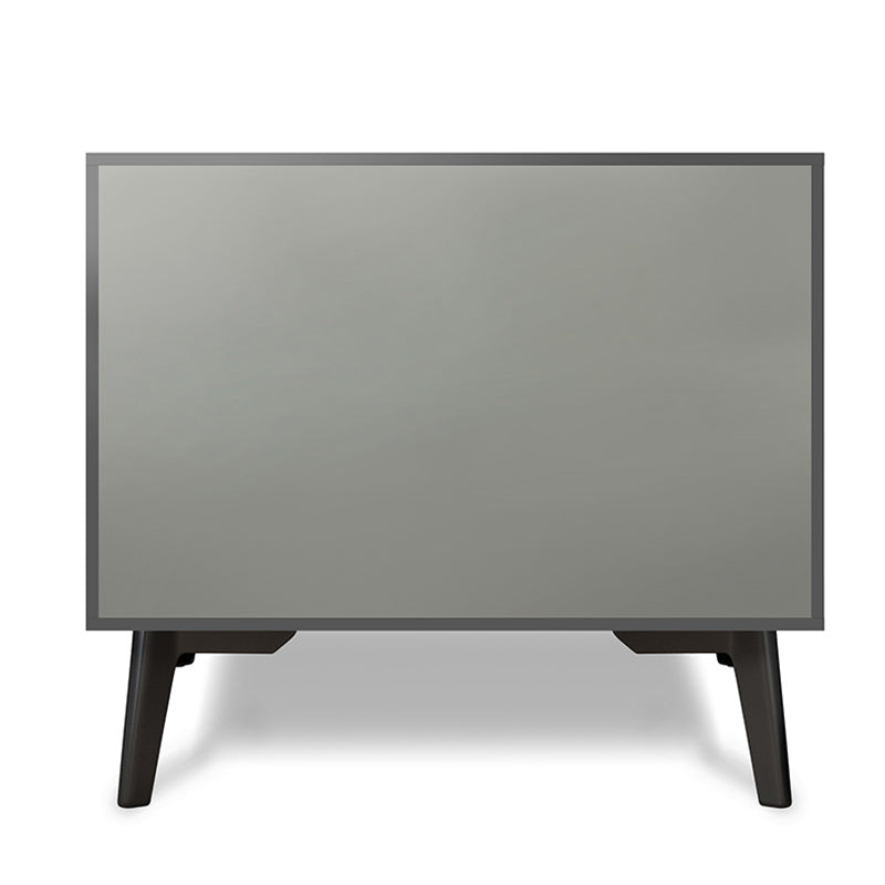 17 Zoll H-Nachttisch 2-DRAWER Grey Modern Imitation Wood Night Tisch mit Beinen