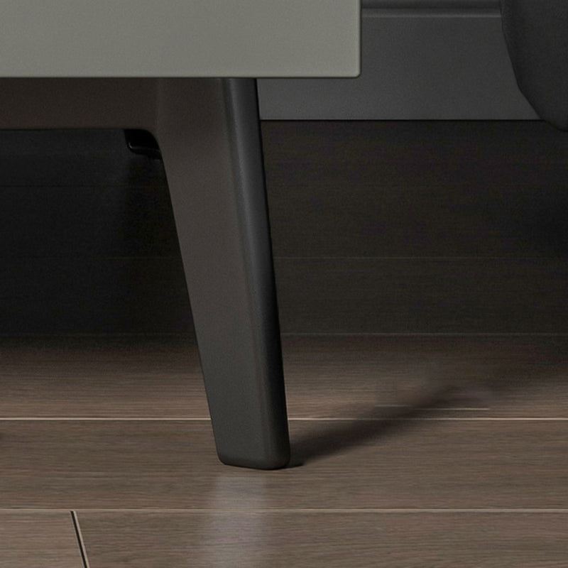 17 Zoll H-Nachttisch 2-DRAWER Grey Modern Imitation Wood Night Tisch mit Beinen