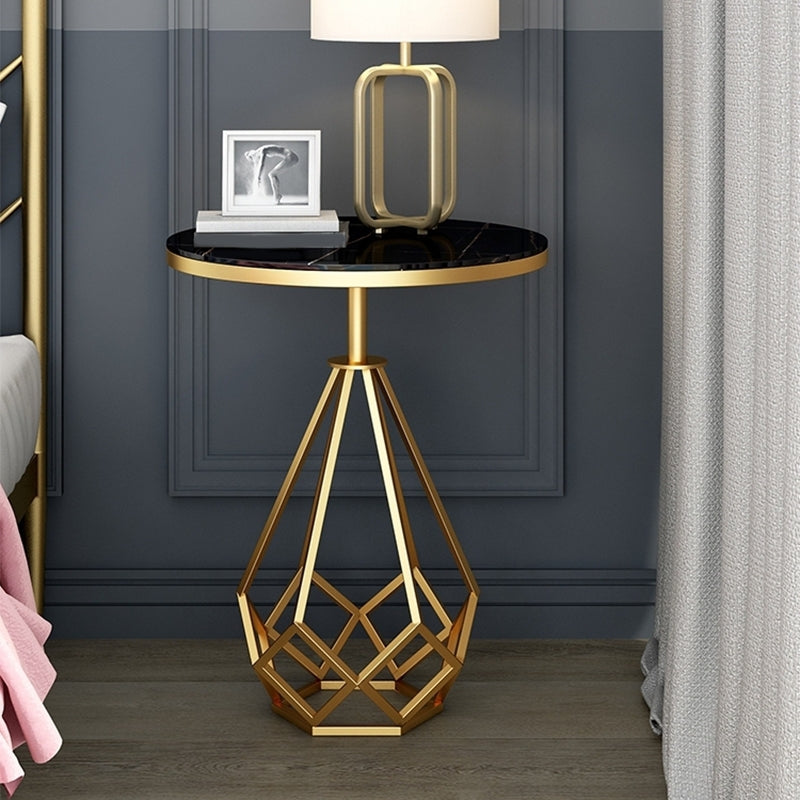 24 pouces H Glam Glam Nightand Metal Round Night Top Night Table