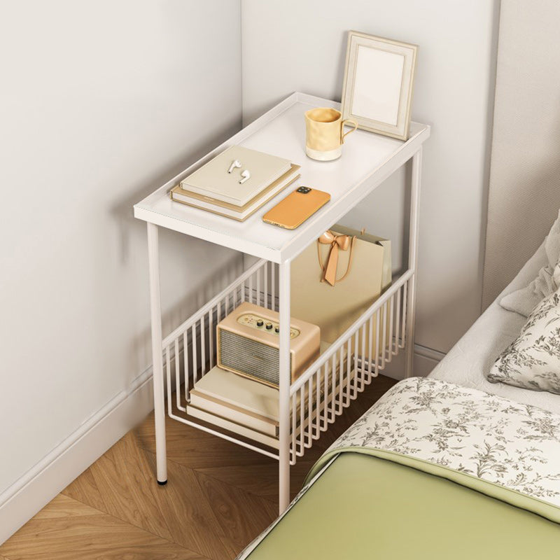 Manota moderno comodino in metallo a ripieno inossidabile aperto incluso tavolo notturno con gambe