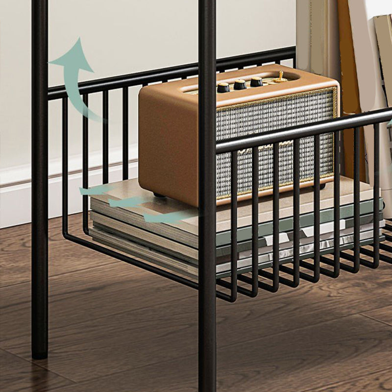 Manota moderno comodino in metallo a ripieno inossidabile aperto incluso tavolo notturno con gambe