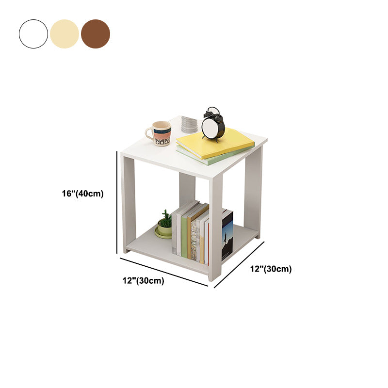 Imitazione in legno comodino aperto ripiano moderno incluso tavolo da notte