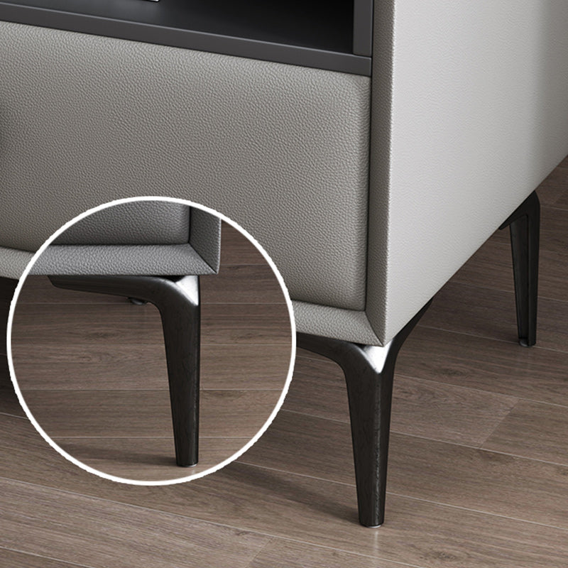 モダンな20インチhナイトスタンドオープンストレージストーントップ1ドロワーレッグにはナイトテーブルが含まれています