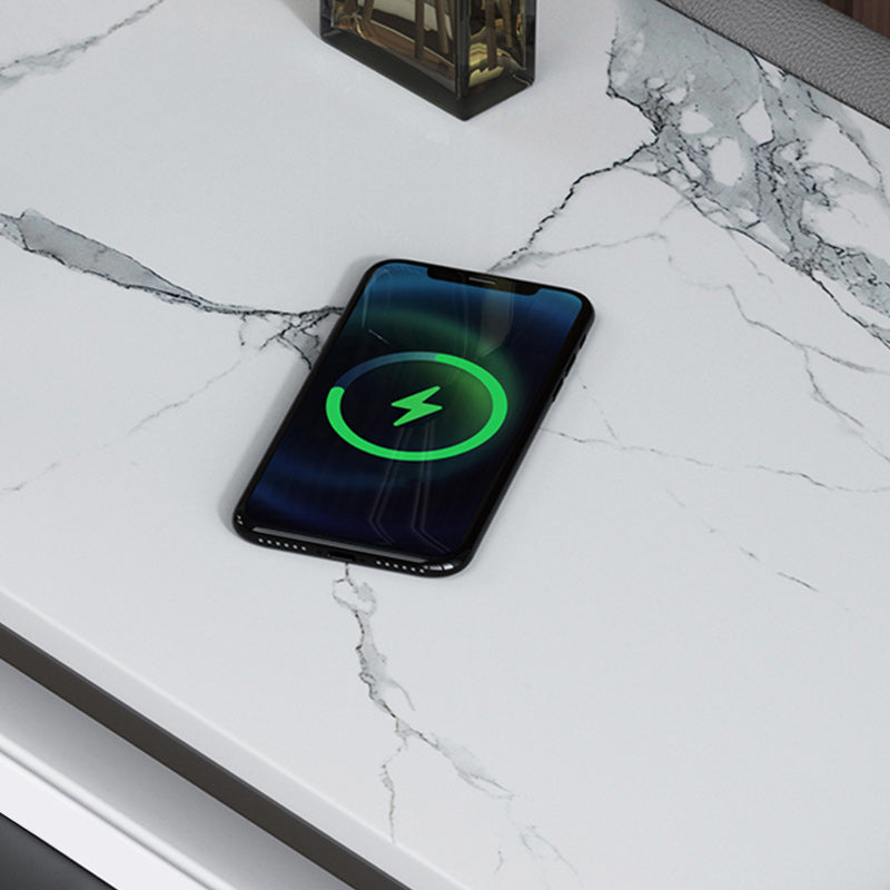 Nightstand HOP de 20 pouces moderne Horaire de rangement en pierre 1 Les jambes de tirage incluent la table de nuit