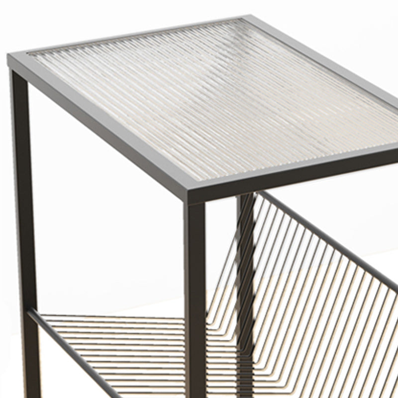 Modern Glass Top Night Table Open Storage 1-Shelf 23 Inch H Nightstand Clearhalo 'Bedroom Furniture' 'furn' 'furn_night_stand' 'Furniture' 'night_stand' 'Nightstands' 5592107