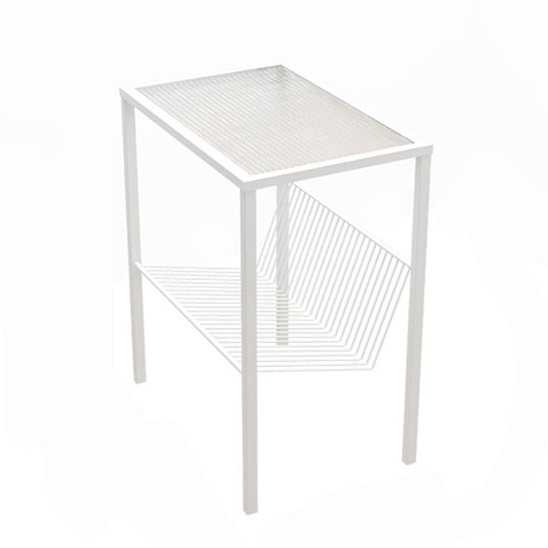 Modern Glass Top Night Table Open Storage 1-Shelf 23 Inch H Nightstand Clearhalo 'Bedroom Furniture' 'furn' 'furn_night_stand' 'Furniture' 'night_stand' 'Nightstands' 5592110
