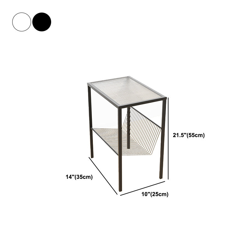 Modern Glass Top Night Table Open Storage 1-Shelf 23 Inch H Nightstand Clearhalo 'Bedroom Furniture' 'furn' 'furn_night_stand' 'Furniture' 'night_stand' 'Nightstands' 5592111