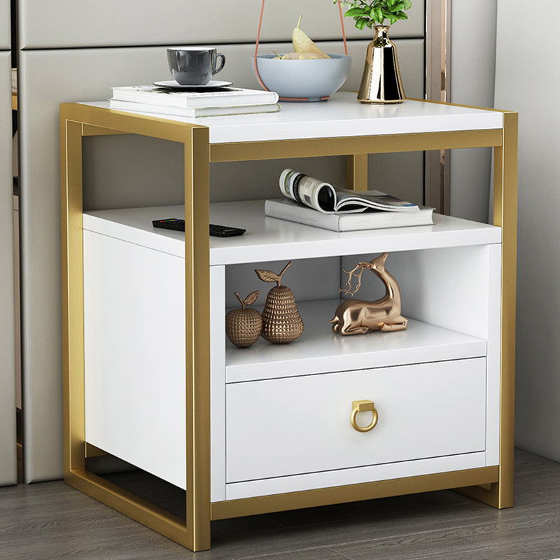 18 pouces H Nightand Imitation Imitation Wood Dather Storage Modern Night Table