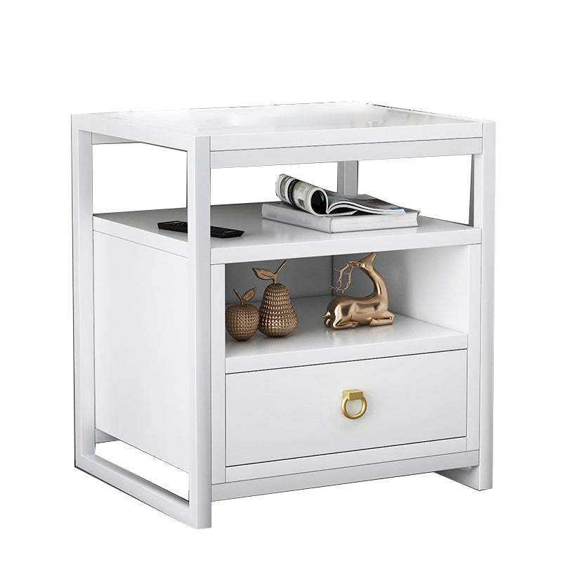 18 pouces H Nightand Imitation Imitation Wood Dather Storage Modern Night Table