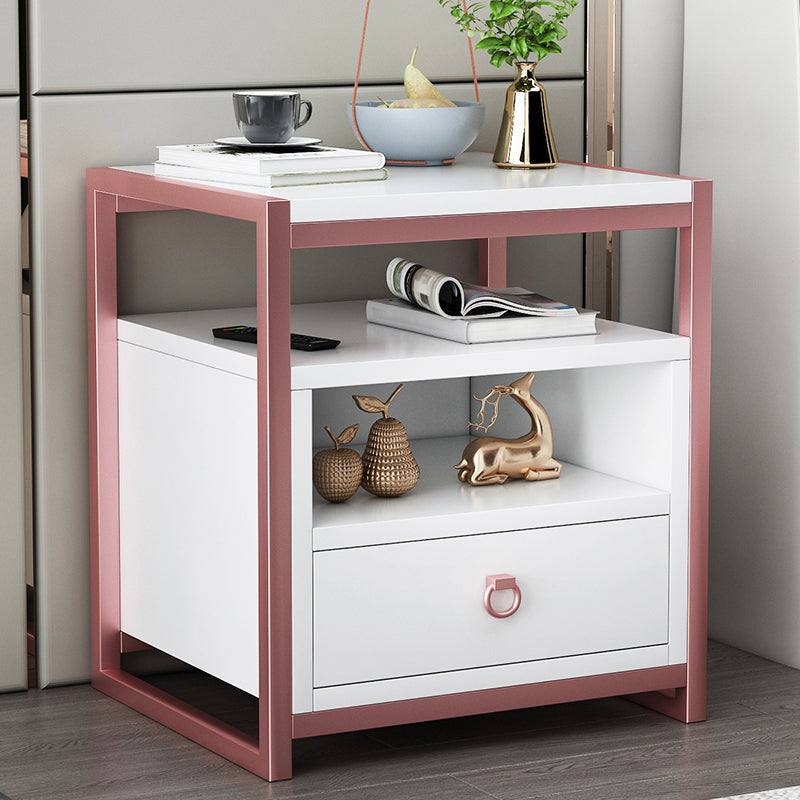 18 pouces H Nightand Imitation Imitation Wood Dather Storage Modern Night Table