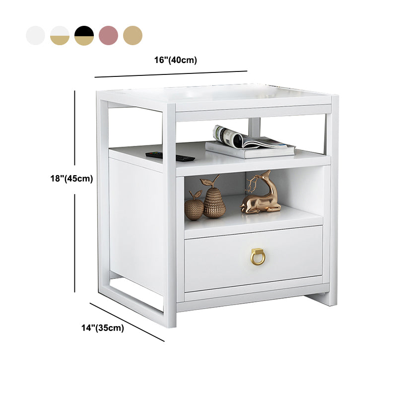 18 pouces H Nightand Imitation Imitation Wood Dather Storage Modern Night Table