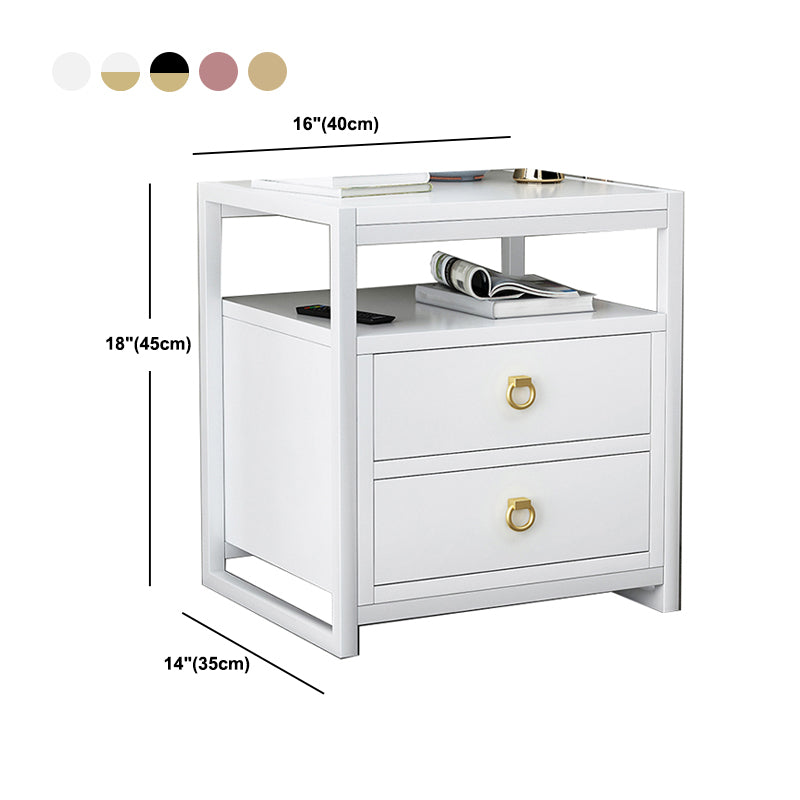 18 pouces H Nightand Imitation Imitation Wood Dather Storage Modern Night Table