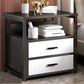 Modern Drawer Storage Nightstand 20 Inch H Imitation Wood Shelf Included Night Table Black-Gray 2 Clearhalo 'Bedroom Furniture' 'furn' 'furn_night_stand' 'Furniture' 'night_stand' 'Nightstands' 5592183