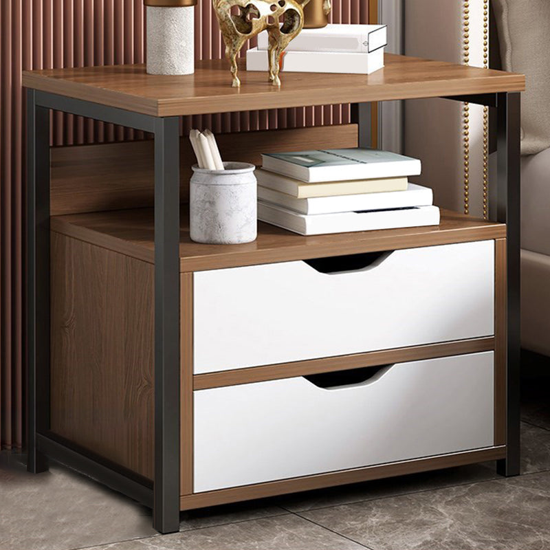 Modern Drawer Storage Nightstand 20 Inch H Imitation Wood Shelf Included Night Table Brown 2 Clearhalo 'Bedroom Furniture' 'furn' 'furn_night_stand' 'Furniture' 'night_stand' 'Nightstands' 5592191