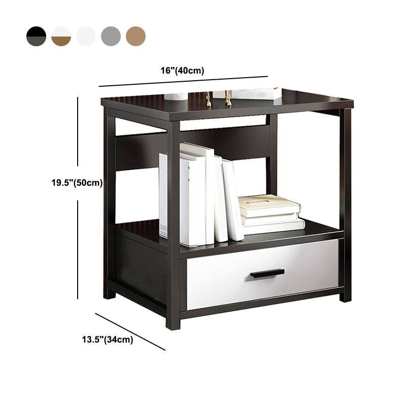 Modern Drawer Storage Nightstand 20 Inch H Imitation Wood Shelf Included Night Table Clearhalo 'Bedroom Furniture' 'furn' 'furn_night_stand' 'Furniture' 'night_stand' 'Nightstands' 5592197