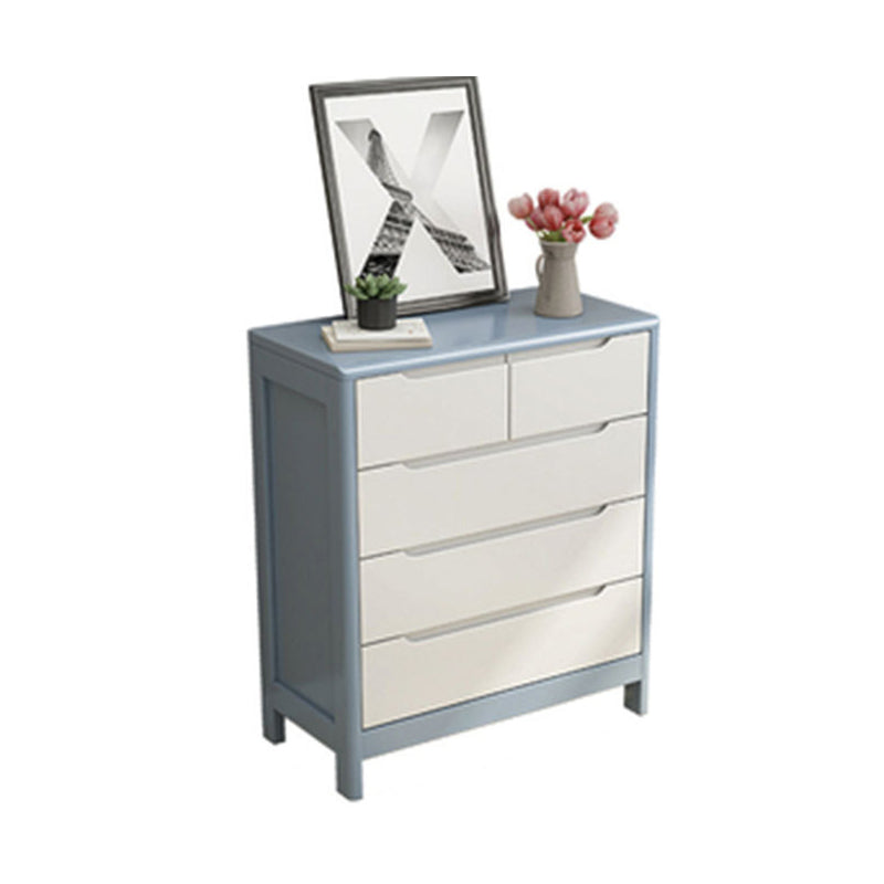 Contemporary Solid Wood Storage Chest Matte Finish Bedroom Dresser 31"L x 16"W x 37"H Light Blue-White Clearhalo 'Bedroom Furniture' 'Dressers & Chests' 'dressers_chests' 'furn' 'furn_dressers_chests' 'Furniture' 5592262