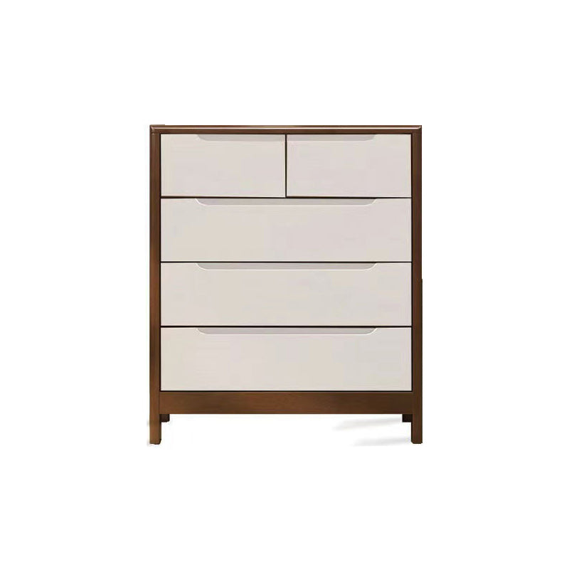 Contemporary Solid Wood Storage Chest Matte Finish Bedroom Dresser 31"L x 16"W x 37"H Walnut White Clearhalo 'Bedroom Furniture' 'Dressers & Chests' 'dressers_chests' 'furn' 'furn_dressers_chests' 'Furniture' 5592268