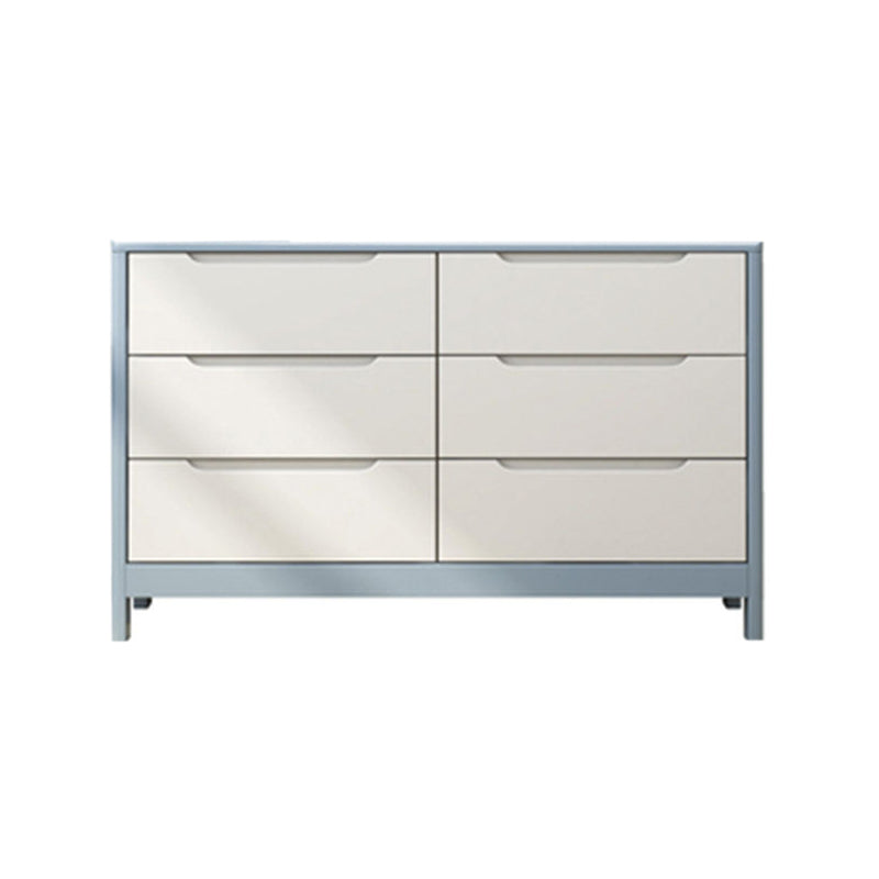 Contemporary Solid Wood Storage Chest Matte Finish Bedroom Dresser 47"L x 16"W x 30"H Light Blue-White Clearhalo 'Bedroom Furniture' 'Dressers & Chests' 'dressers_chests' 'furn' 'furn_dressers_chests' 'Furniture' 5592271