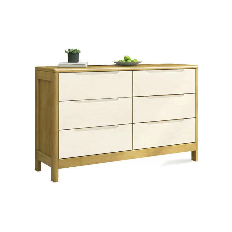Contemporary Solid Wood Storage Chest Matte Finish Bedroom Dresser 47"L x 16"W x 30"H Natural Wood White Clearhalo 'Bedroom Furniture' 'Dressers & Chests' 'dressers_chests' 'furn' 'furn_dressers_chests' 'Furniture' 5592275