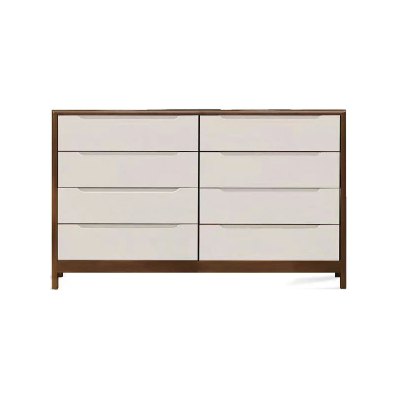 Contemporary Solid Wood Storage Chest Matte Finish Bedroom Dresser 47"L x 16"W x 30"H Walnut White Clearhalo 'Bedroom Furniture' 'Dressers & Chests' 'dressers_chests' 'furn' 'furn_dressers_chests' 'Furniture' 5592278