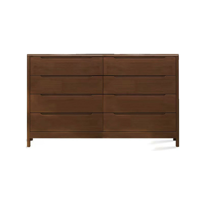 Contemporary Solid Wood Storage Chest Matte Finish Bedroom Dresser 47"L x 16"W x 30"H Nut-Brown Clearhalo 'Bedroom Furniture' 'Dressers & Chests' 'dressers_chests' 'furn' 'furn_dressers_chests' 'Furniture' 5592280