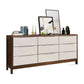 Contemporary Solid Wood Storage Chest Matte Finish Bedroom Dresser 59"L x 16"W x 30"H Walnut White Clearhalo 'Bedroom Furniture' 'Dressers & Chests' 'dressers_chests' 'furn' 'furn_dressers_chests' 'Furniture' 5592287