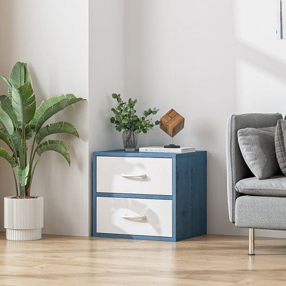 Contemporary Matte Finish Dresser Bedroom Wood Storage Chest 19"L x 12"W x 15"H White-Blue Clearhalo 'Bedroom Furniture' 'Dressers & Chests' 'dressers_chests' 'furn' 'furn_dressers_chests' 'Furniture' 5592458