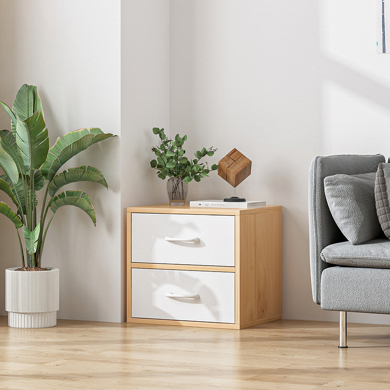 Contemporary Matte Finish Dresser Bedroom Wood Storage Chest 19"L x 12"W x 15"H Natural Wood White Clearhalo 'Bedroom Furniture' 'Dressers & Chests' 'dressers_chests' 'furn' 'furn_dressers_chests' 'Furniture' 5592459