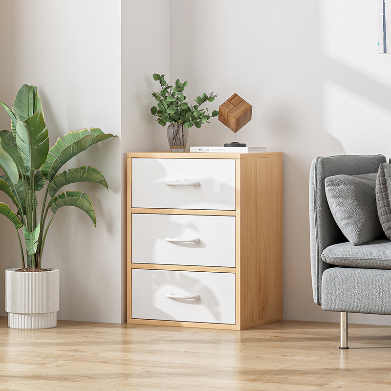 Contemporary Matte Finish Dresser Bedroom Wood Storage Chest 19"L x 12"W x 22"H Natural Wood White Clearhalo 'Bedroom Furniture' 'Dressers & Chests' 'dressers_chests' 'furn' 'furn_dressers_chests' 'Furniture' 5592466