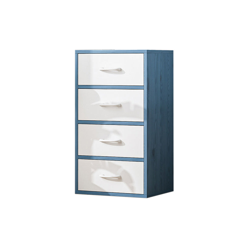 Contemporary Matte Finish Dresser Bedroom Wood Storage Chest 19"L x 12"W x 30"H White-Blue Clearhalo 'Bedroom Furniture' 'Dressers & Chests' 'dressers_chests' 'furn' 'furn_dressers_chests' 'Furniture' 5592470