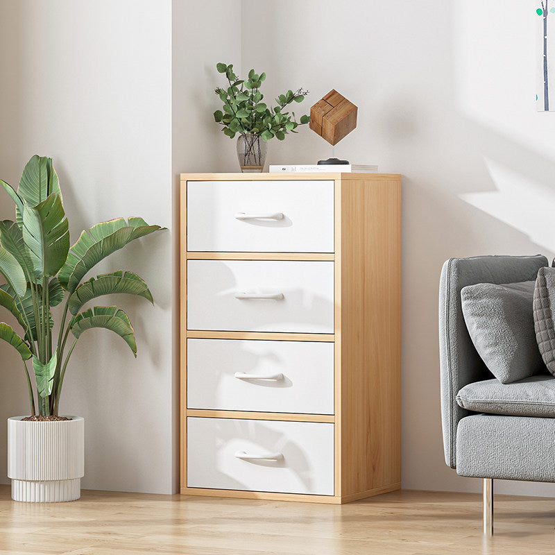 Contemporary Matte Finish Dresser Bedroom Wood Storage Chest 19"L x 12"W x 30"H Natural Wood White Clearhalo 'Bedroom Furniture' 'Dressers & Chests' 'dressers_chests' 'furn' 'furn_dressers_chests' 'Furniture' 5592472