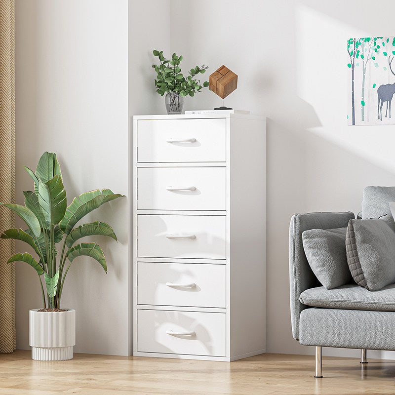 Contemporary Matte Finish Dresser Bedroom Wood Storage Chest 19"L x 12"W x 37"H White Clearhalo 'Bedroom Furniture' 'Dressers & Chests' 'dressers_chests' 'furn' 'furn_dressers_chests' 'Furniture' 5592474