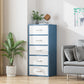 Contemporary Matte Finish Dresser Bedroom Wood Storage Chest 19"L x 12"W x 37"H White-Blue Clearhalo 'Bedroom Furniture' 'Dressers & Chests' 'dressers_chests' 'furn' 'furn_dressers_chests' 'Furniture' 5592476