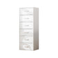 Contemporary Matte Finish Dresser Bedroom Wood Storage Chest 19"L x 12"W x 45"H White Clearhalo 'Bedroom Furniture' 'Dressers & Chests' 'dressers_chests' 'furn' 'furn_dressers_chests' 'Furniture' 5592480