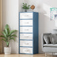 Contemporary Matte Finish Dresser Bedroom Wood Storage Chest 19"L x 12"W x 45"H White-Blue Clearhalo 'Bedroom Furniture' 'Dressers & Chests' 'dressers_chests' 'furn' 'furn_dressers_chests' 'Furniture' 5592482