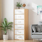 Contemporary Matte Finish Dresser Bedroom Wood Storage Chest 19"L x 12"W x 45"H Natural Wood White Clearhalo 'Bedroom Furniture' 'Dressers & Chests' 'dressers_chests' 'furn' 'furn_dressers_chests' 'Furniture' 5592483