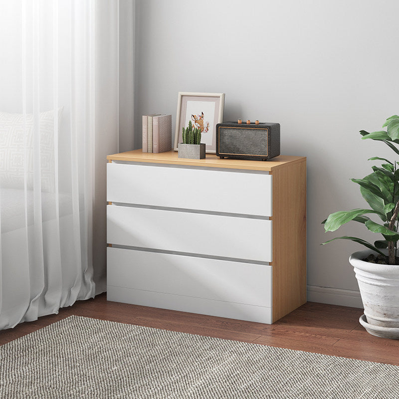 Contemporary Matte Finish Dresser Bedroom Wood Storage Chest 23.5"L x 13"W x 25"H Natural Wood White Clearhalo 'Bedroom Furniture' 'Dressers & Chests' 'dressers_chests' 'furn' 'furn_dressers_chests' 'Furniture' 5592486