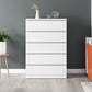 Contemporary Chest Wood Vertical Chest with Drawers for Home/Office