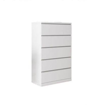 Contemporary Chest Wood Vertical Chest with Drawers for Home/Office 21"L x 16"W x 33"H White