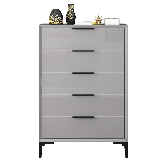 Contemporary Vertical Chest Wood Chest with Drawers for Bedroom 27.5"L x 16"W x 42"H Grey Clearhalo 'Bedroom Furniture' 'Dressers & Chests' 'dressers_chests' 'furn' 'furn_dressers_chests' 'Furniture' 5592588
