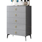 Contemporary Vertical Chest Wood Chest with Drawers for Bedroom 28"L x 16"W x 41"H Grey Clearhalo 'Bedroom Furniture' 'Dressers & Chests' 'dressers_chests' 'furn' 'furn_dressers_chests' 'Furniture' 5592590
