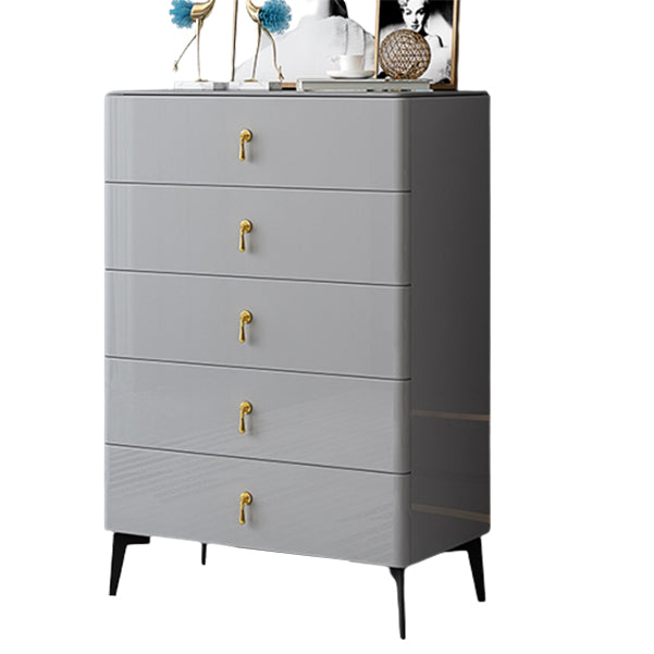 Contemporary Vertical Chest Wood Chest with Drawers for Bedroom 28"L x 16"W x 41"H Grey Clearhalo 'Bedroom Furniture' 'Dressers & Chests' 'dressers_chests' 'furn' 'furn_dressers_chests' 'Furniture' 5592590