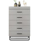 Contemporary Vertical Chest Wood Chest with Drawers for Bedroom 21"L x 16"W x 33"H Grey Clearhalo 'Bedroom Furniture' 'Dressers & Chests' 'dressers_chests' 'furn' 'furn_dressers_chests' 'Furniture' 5592595