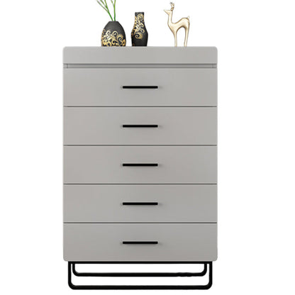 Contemporary Vertical Chest Wood Chest with Drawers for Bedroom 21"L x 16"W x 33"H Grey